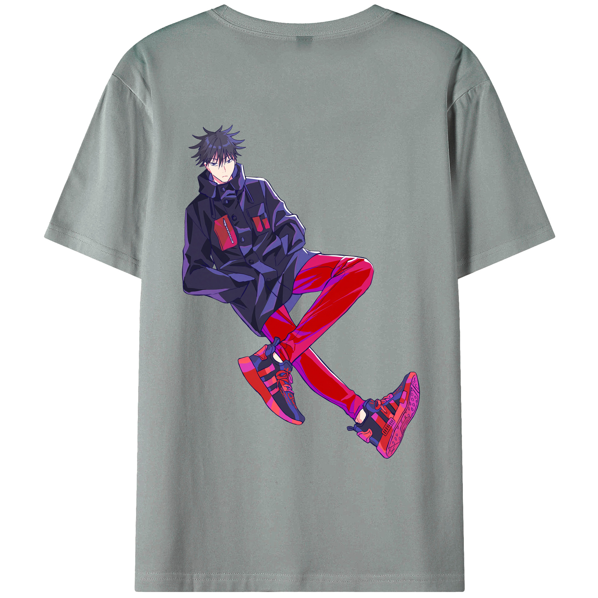 （画像用） 呪術廻戦 Jujutsu Kaisen 綿100％ メンズ半袖Tシャツ（バックプリント） 通気性